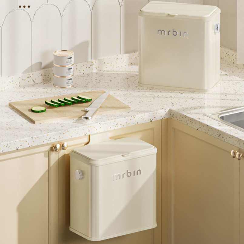 垃圾桶桶卫生间桶收纳卫生厨房麦桶桶小号盖式颜带值向日葵壁挂高