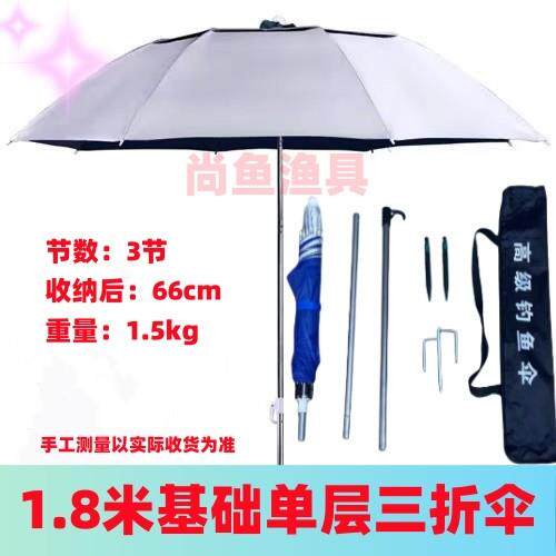 伞架遮阳伞大号沙滩18可携式便捷加厚儿童黑胶防晒钓鱼伞地插超轻