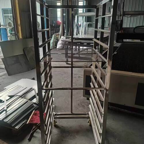 食品厂架子车冷库周转车蒸房不锈钢托盘架蒸柜米面推车急冻商用