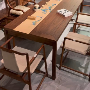 实木茶桌椅组合现代茶台简约功夫茶几禅意泡茶桌家用书餐桌 新中式