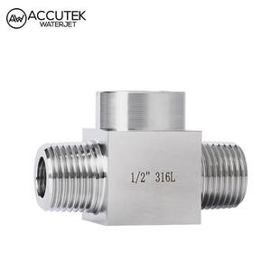 316L不锈钢内外丝三通接头 4分加厚外内外牙螺纹T型高压三通DN15