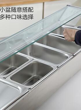 不锈钢保SER温汤池璃堂罩保温台电加热温商用快玻餐台售饭台控食