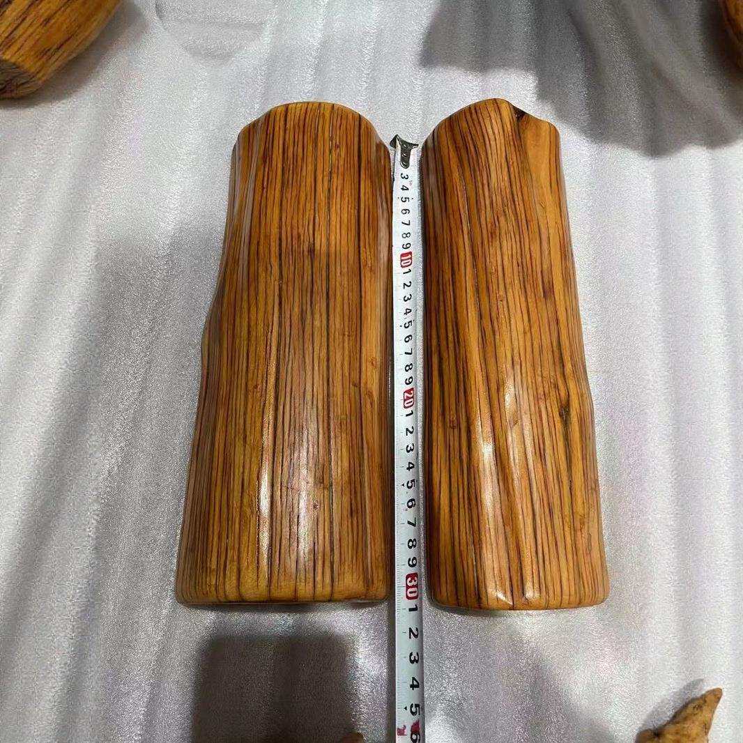 厂家太行崖柏木料雕刻虎皮纹原木睡枕实木保健枕头按摩枕零售
