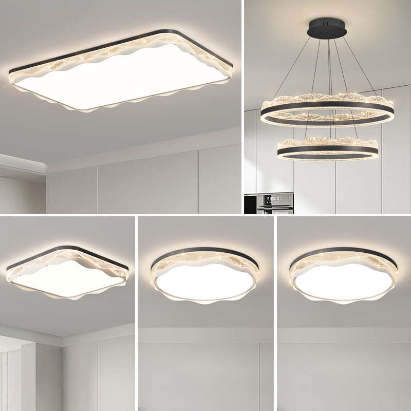 高级简约灯灯具现代套意全组合吸顶灯感式大气客厅卧室长方形屋