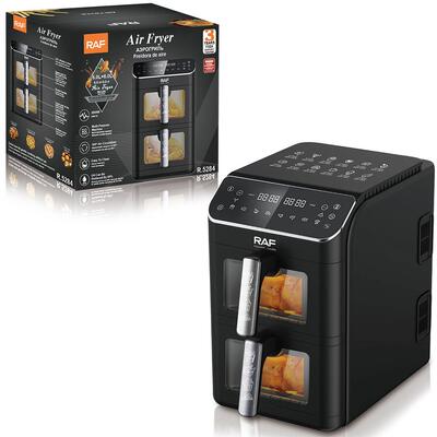 RAF欧规跨境双层空气电炸6L+6L大容量锅家用多功能智能无油电炸锅