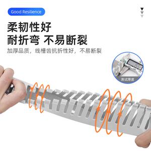 PVC配线槽电箱控制柜U型走线槽明装工业行线理线塑料阻燃开口线槽