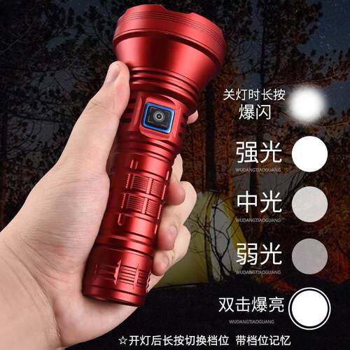 新款BT90超亮户外远射手电筒大功率强光98k可充电21700爆亮白激光