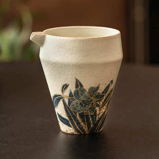 单个茶海功夫茶具匀茶杯 青花火石红陶瓷公道杯家用分茶器创意中式