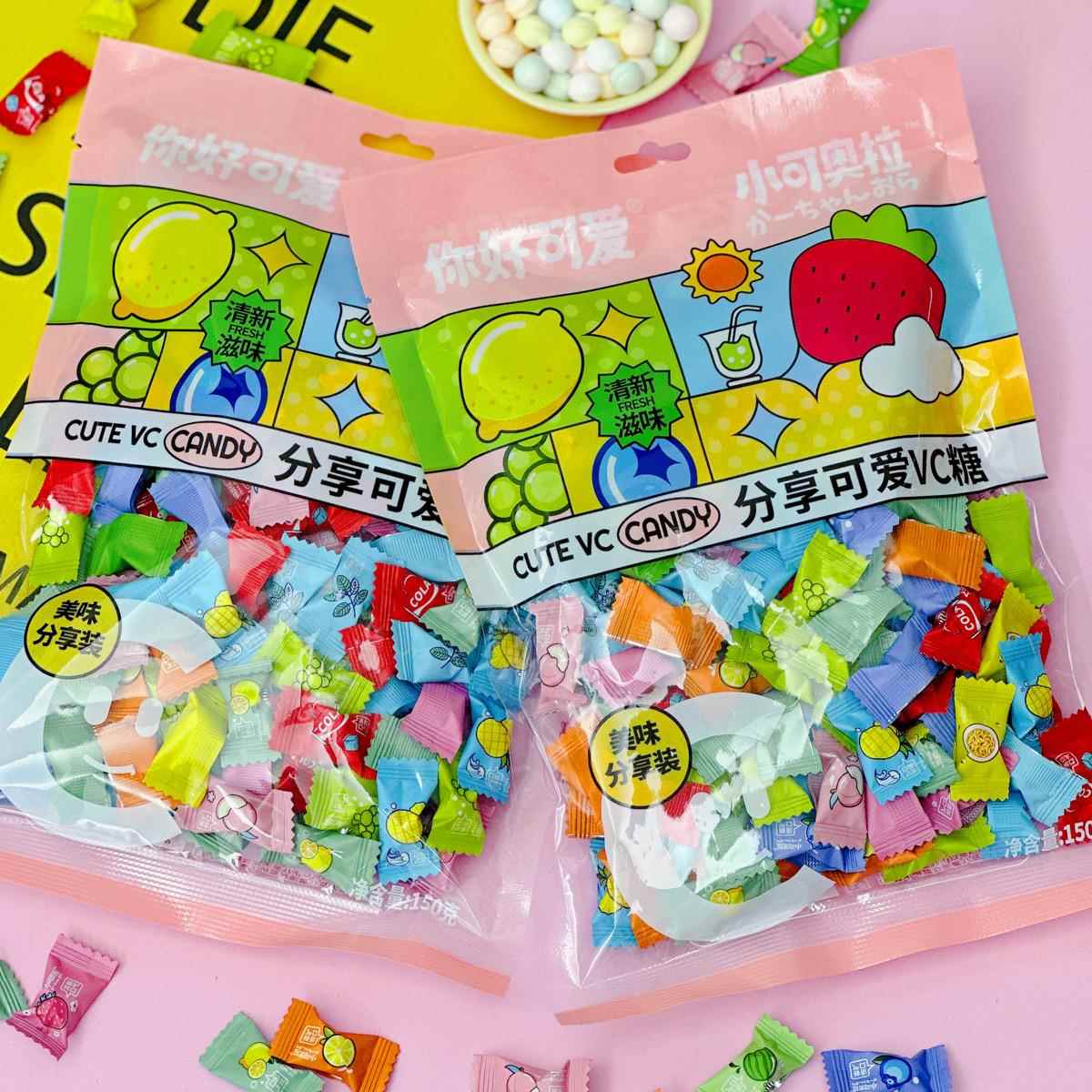 小可奥拉无糖维C含片柠檬糖果水果薄荷糖清新口气高颜值袋装网红