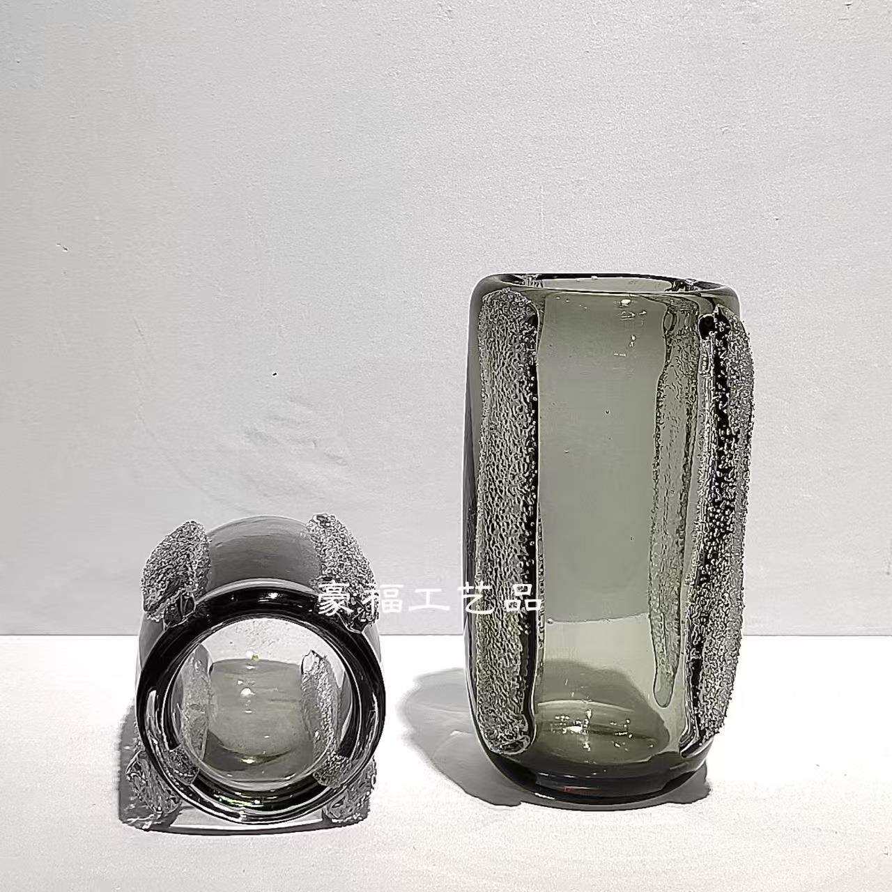 现代轻奢高档琉璃花瓶插花摆件简约客厅桌面装饰设计