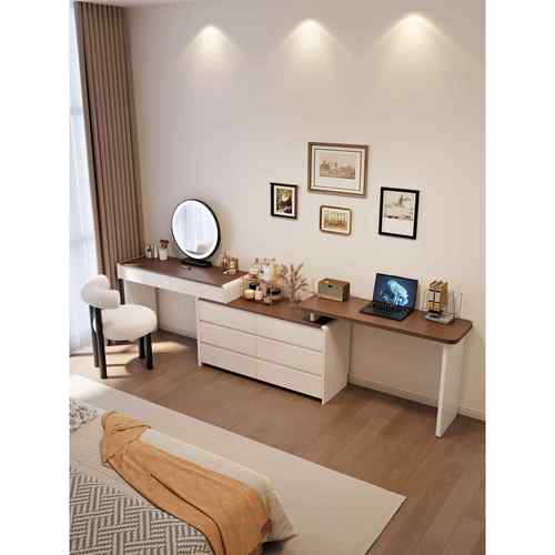 2025年一SYU新款梳妆台书桌一体卧现代简约室化妆桌斗柜体收纳柜