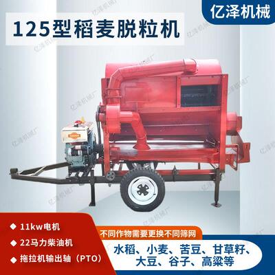 甘POC肃蚕豆脱粒机25型稻麦打粒机移动谷式水稻子高粱黄豆藜麦打1