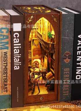 Book Nook Kit with LED Light 3D DIY迷你娃娃屋套装