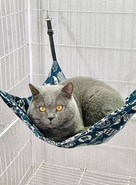 跨境现货宠物猫窝猫吊床铁笼透气双面可用挂式宠物用品猫睡袋