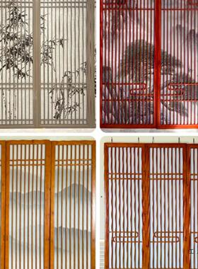 木格栅屏风隔断厅玄关镂空顶新中式吊仿古门客窗木雕花格F977TT99