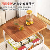 可移动双层茶几小推车边几客厅沙发收纳带轮茶桌卧室置物架小桌子