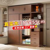 实柜木衣柜家用卧经室推拉门橱现代衣简约济型储物收985纳大容量