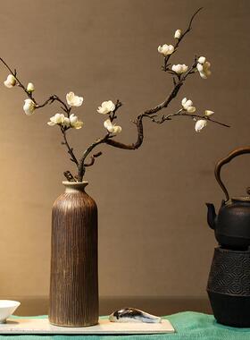 正品禅意风仿真梅花枝束腊梅假花朵摆件绢花花客茶厅几桌面艺装饰