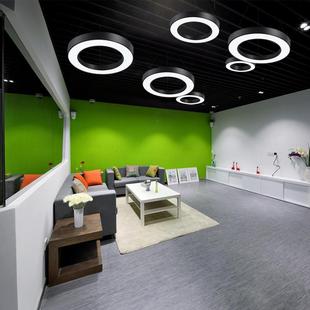 圆环吊灯ED圆形办公室健身房L场超市形店69846铺圆圈商工业风灯环