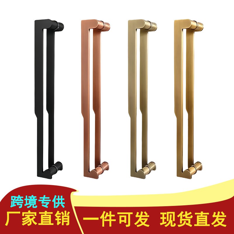 新中式门把手大门拉手仿古铜玻璃门拉手酒店推木门长拉手