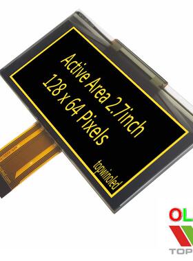 拓微2.7寸黄光2.7英寸oled液晶显示屏16级灰阶UG-2864ASYDT06黄色