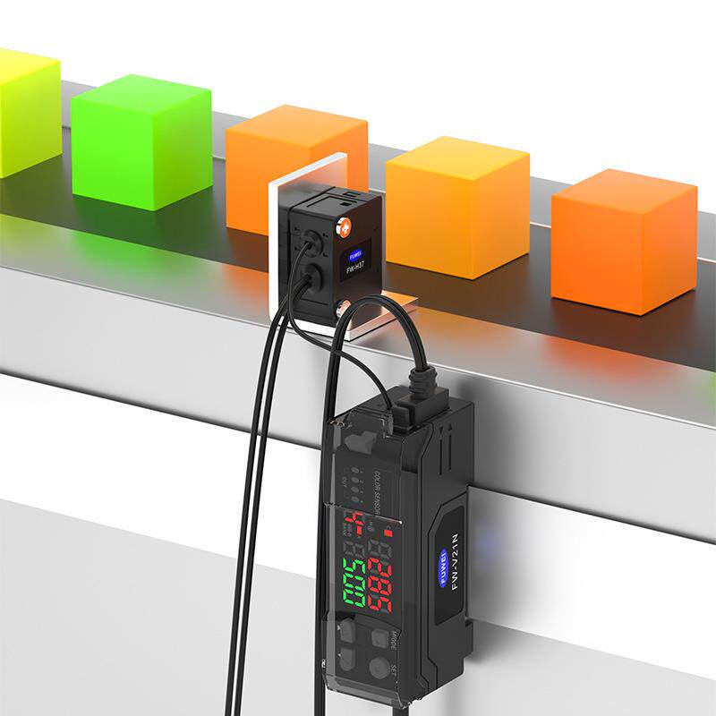 春景颜色识别传感器FW-V21光纤探头放大器RGB智能数显色标定位
