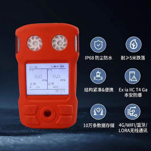 双气体4G低功耗48小时IP68手持式数字气体测试仪氯气浓度检测仪