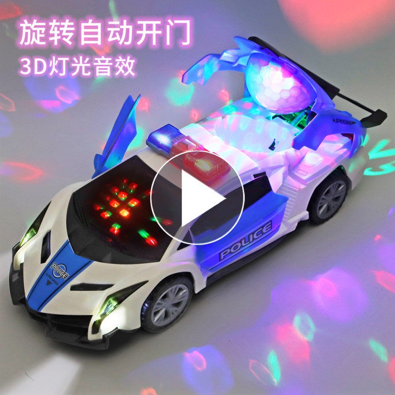 电动跳舞变形旋转万向警车男孩玩具儿童小孩女孩小汽车