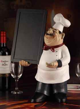 有艺术感的摆件法式装饰摆件欧式厨师留言板树脂工艺品创意摆件收