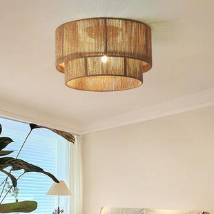 日式 寂风吸顶灯侘油奶风客卧室餐厅厅民宿茶室玄关复174古麻绳灯