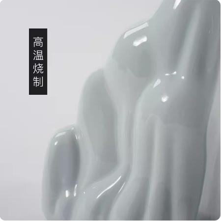 新中式陶瓷假山书挡书书靠书立摆件客厅柜博架古柜酒zc8263书架软