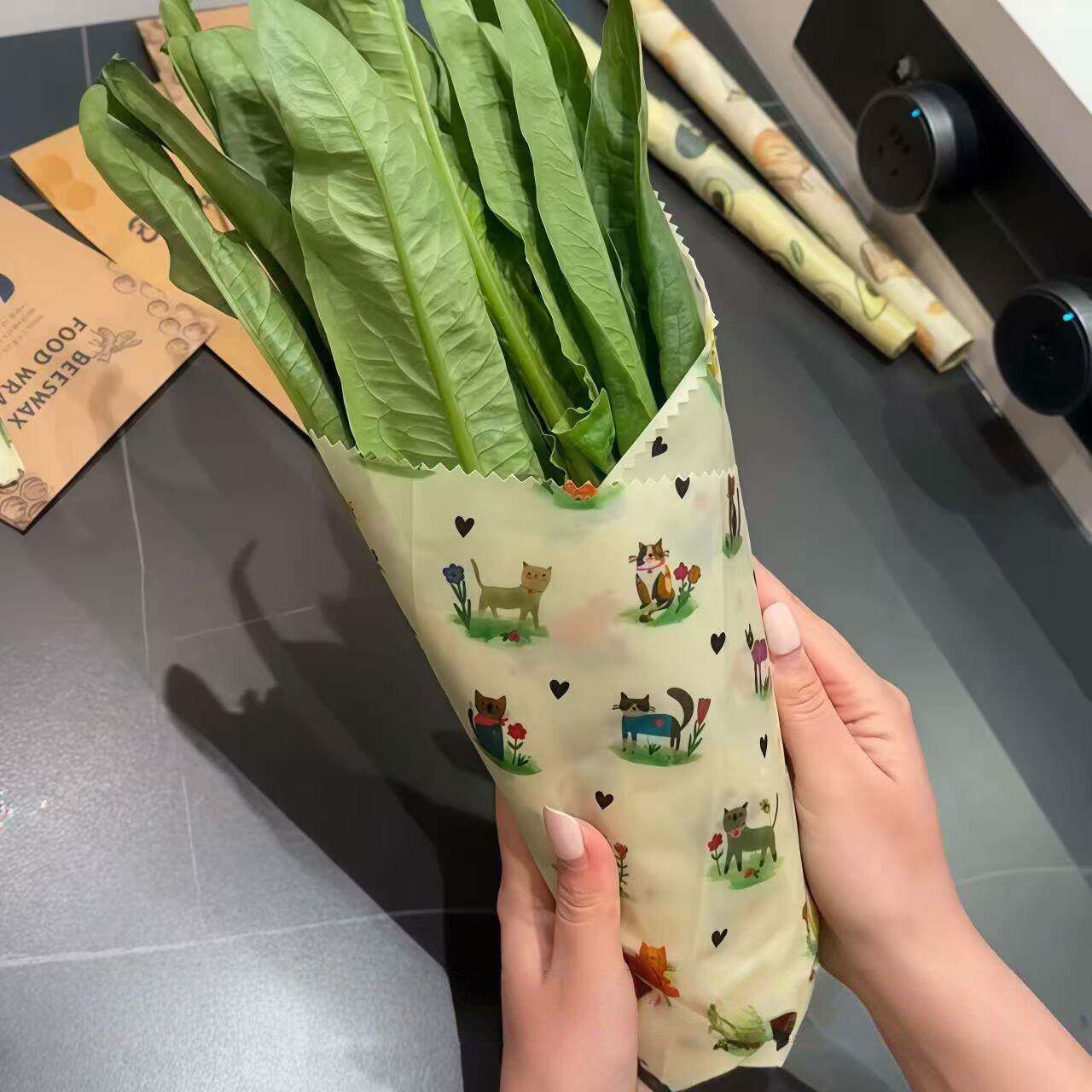 蜜蜡蜂蜡保鲜布环保有机棉可清洗可重复使用蔬菜水果保鲜膜包装布