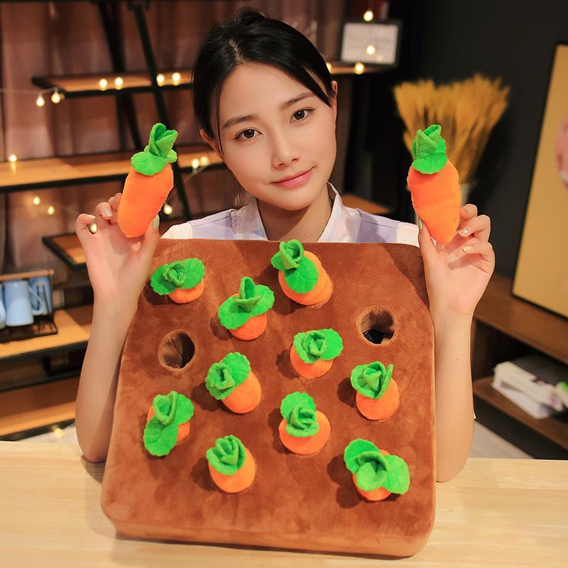 宝宝拔罗卜玩具毛绒可啃咬抱枕宠物小狗狗玩偶幼儿0一1岁2半儿童