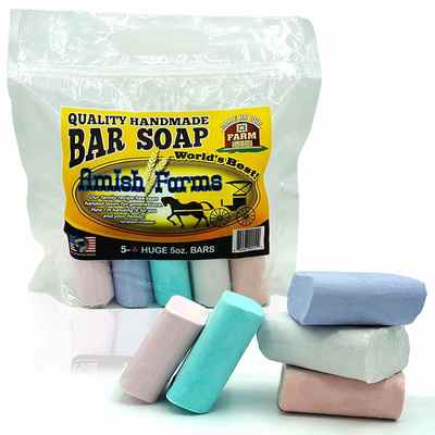 Amish Farms Natural Bar Soap (Huge 5 Bars) - Made in USA