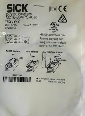 德国西克SICK磁性开关MZT6-03VPS-KR0货号1023972现货正品议价