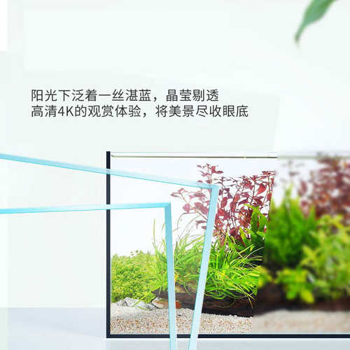 】家用超【白桌面缸造景玻璃金鱼缸生态客厅黑yee懒鱼缸