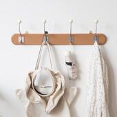 店挂衣钩可免 复古民宿服装 批发实木壁挂衣帽挂钩墙上装 饰韩式