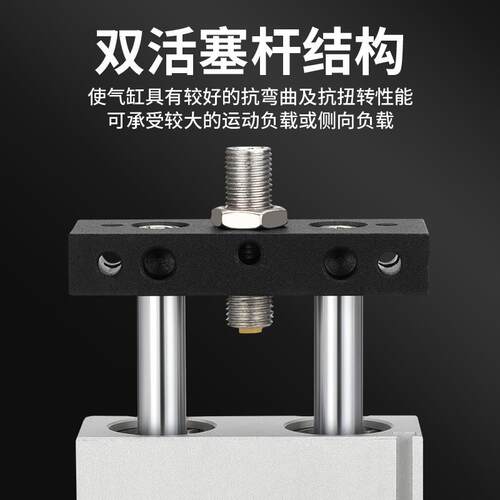 STMB双轴双杆双出往复滑台气缸可调行程气动10/16/2025-25/50/100