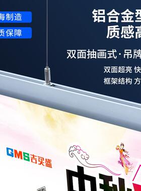 LED发光吊牌双面吊挂招牌商场超市超薄广告牌悬挂抽画灯箱展示牌