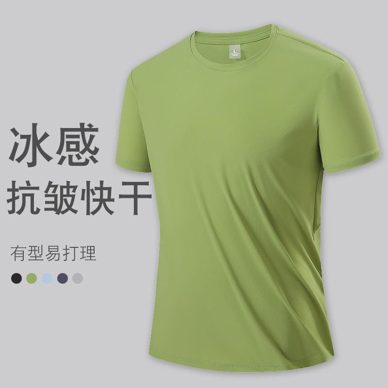 鸟家速干T恤男短袖圆领跑步运动健身登山冰丝凉感快干透气体恤衫