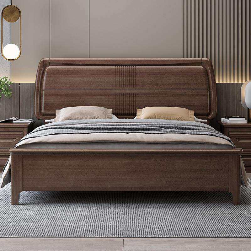 江西赣州南实木床箱框康64结构1米5床垫1m900m总长的胡桃木双人加