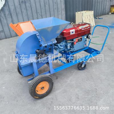 废木材粉碎旧柴油驱动木RUU料破林碎设备园绿化机木屑机