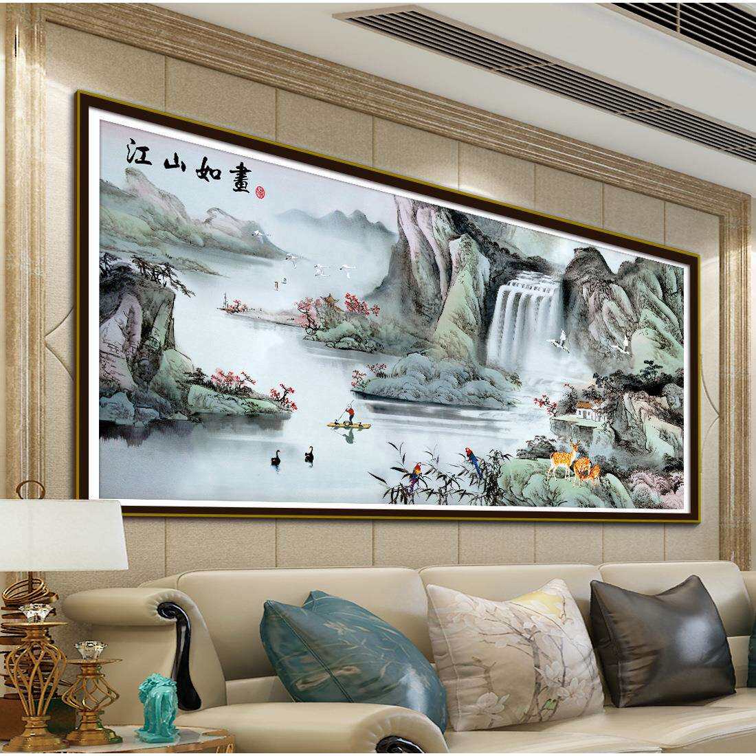 新版江山如画十字绣现代简约新中