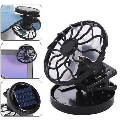 Clip-on Solar Powered Fan Sun Energy Panel Cooling Fan