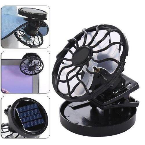 Clip-on Solar Powered Fan Sun Energy Panel Cooling Fan