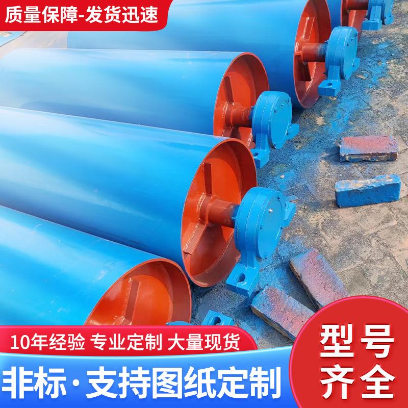 厂家车间不锈钢矿山滚筒输送托辊镀锌滚轴包胶无动力滚筒