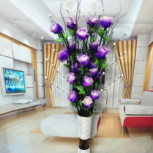 正品叶脉花客厅落地假花花仿真干干枝插干花大牡饰丹居家新房装包