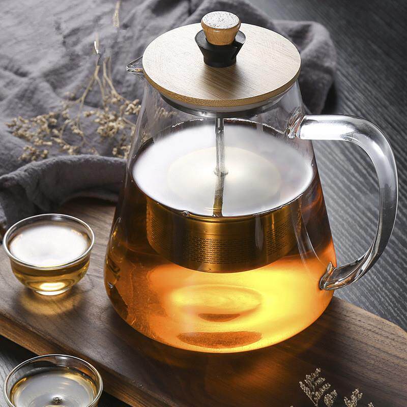 加厚高硼硅耐热玻璃茶壶可拆卸不锈钢过滤花茶壶泡茶壶可直火加热
