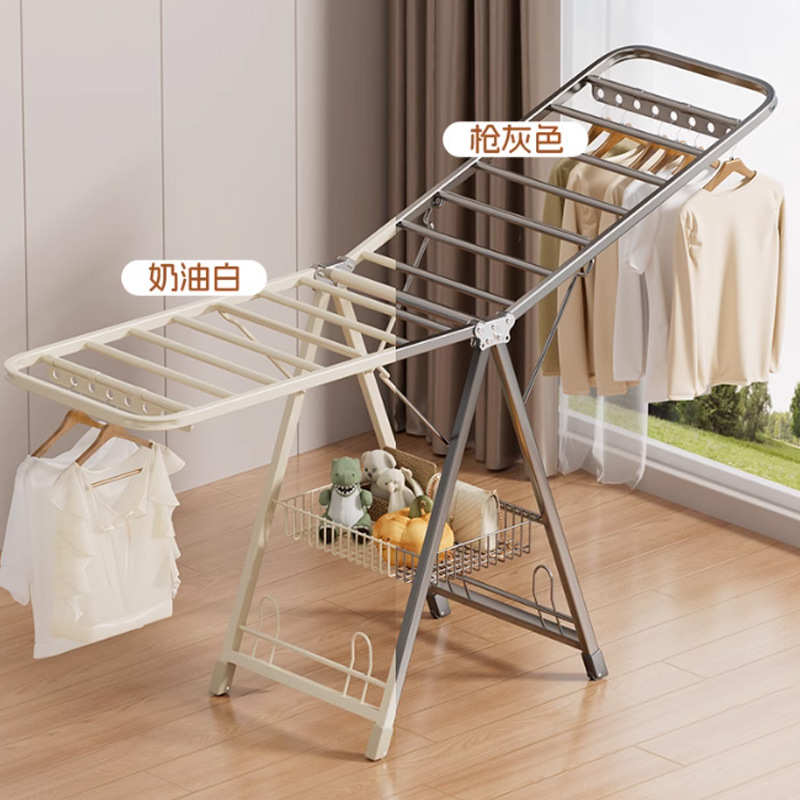 便携式折叠晾衣架落地家用晾衣杆架室内挂衣架批发阳台晒被子架子