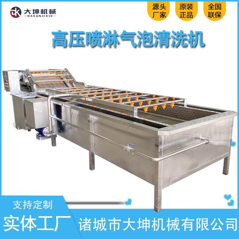 气泡喷淋石榴籽清洗机全自动芦笋清洗设备臭氧去农残蔬菜清洗机